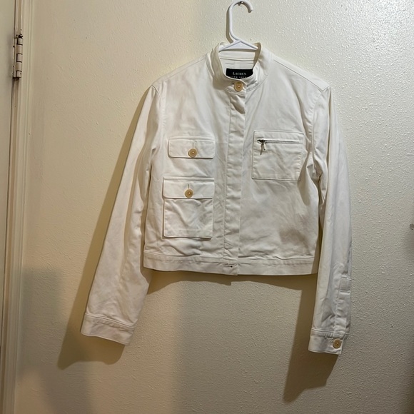 Lauren Ralph Lauren Jackets & Blazers - Lauren Ralph Lauren ivory colored long sleeved jacket with front zipper. Size M